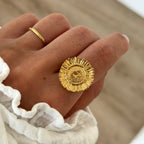 Anillo de acero “Girasol”
