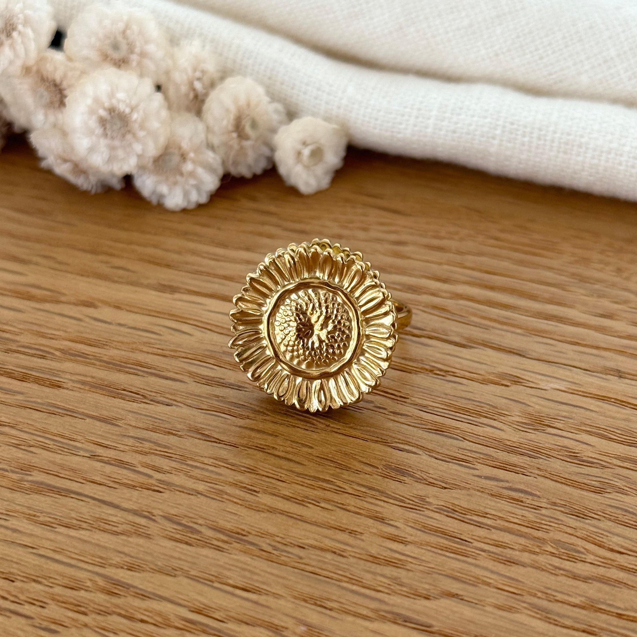 Anillo de acero “Girasol”