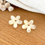 “Maria” acetate flowers-Earrings-instants-plaisirs-Ecru-Instants Plaisirs | Jewelry