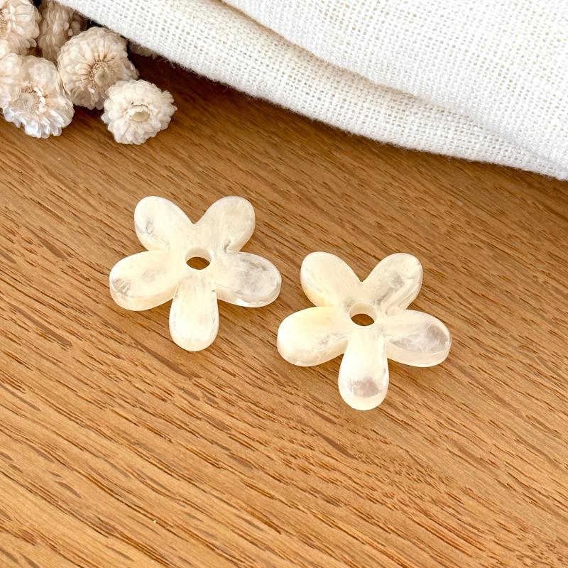 “Maria” acetate flowers-Earrings-instants-plaisirs-Ecru-Instants Plaisirs | Jewelry