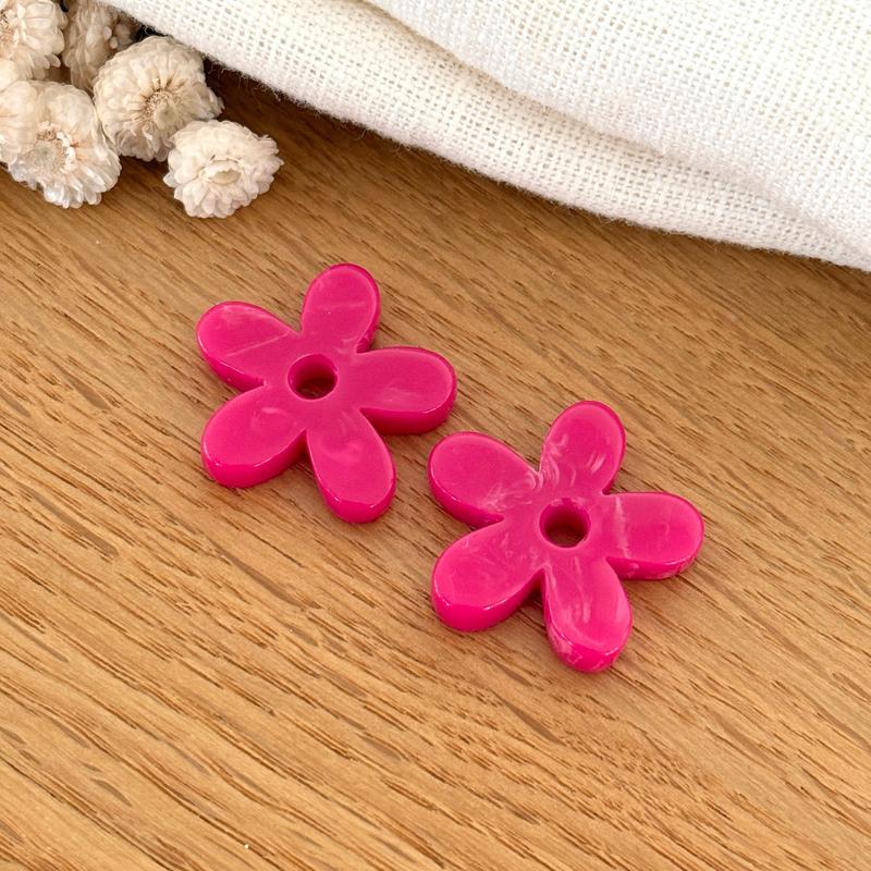 “Maria” acetate flowers-Earrings-instants-plaisirs-Fuchsia-Instants Plaisirs | Jewelry