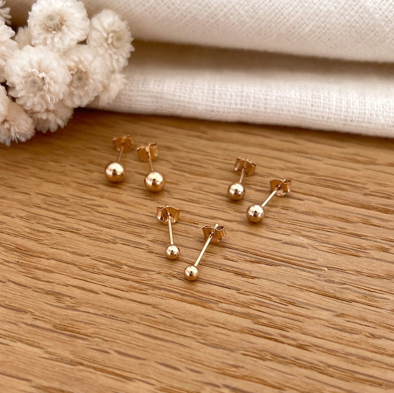 Gold-plated “Bille” earrings-Instants-plaisirs-earrings-Set of 3 pairs-Instants Plaisirs | Jewelry