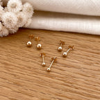 Gold-plated “Bille” earrings-Instants-plaisirs-earrings-Set of 3 pairs-Instants Plaisirs | Jewelry