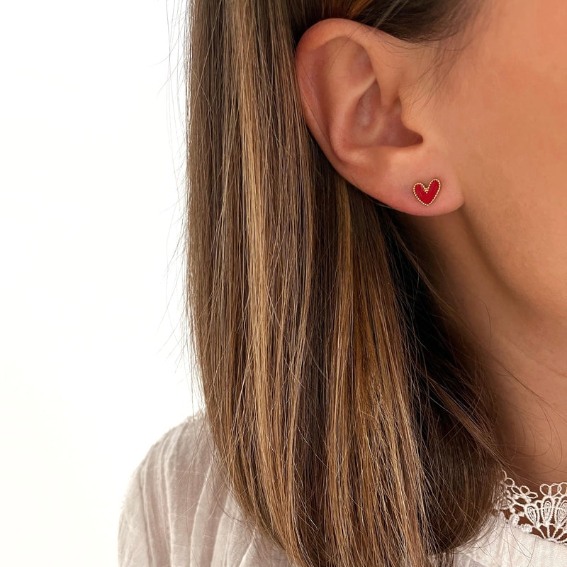 Steel red “Louka” earrings-Instants-Plaisirs-Instants Plaisirs earrings | Jewelry