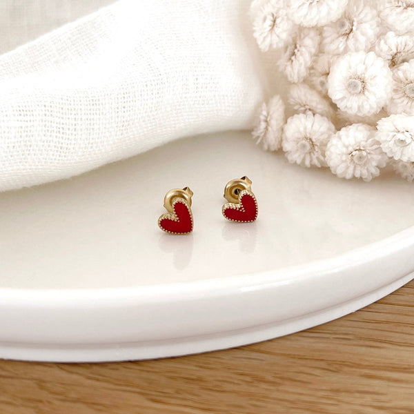 Pendientes “Louka” de acero rojo-Instants-Plaisirs-Pendientes Instants Plaisirs | Joyas