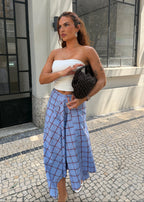 Jupe Chess Plaid Handkerchief Midi