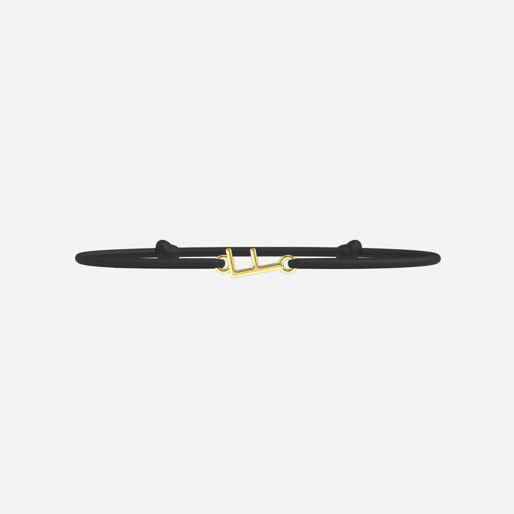 Pulsera F - Dorado - Negro
