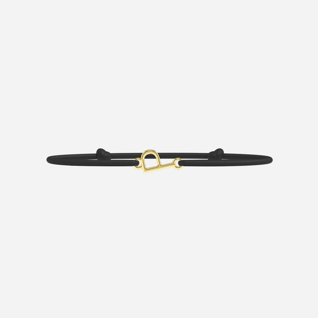 Pulsera P - Dorado - Negro