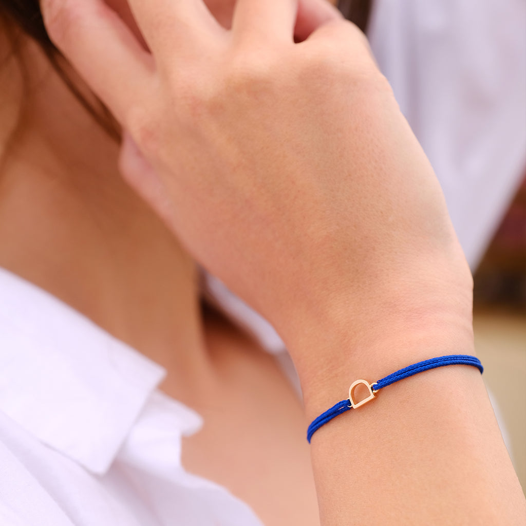 Pulsera D - Bañada en Plata - Negro