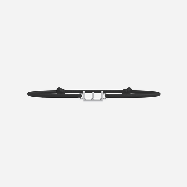 Bracelet E - Plaqué Argent - Noir
