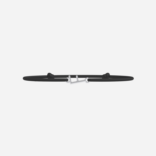 Bracelet F - Plaqué Argent - Noir