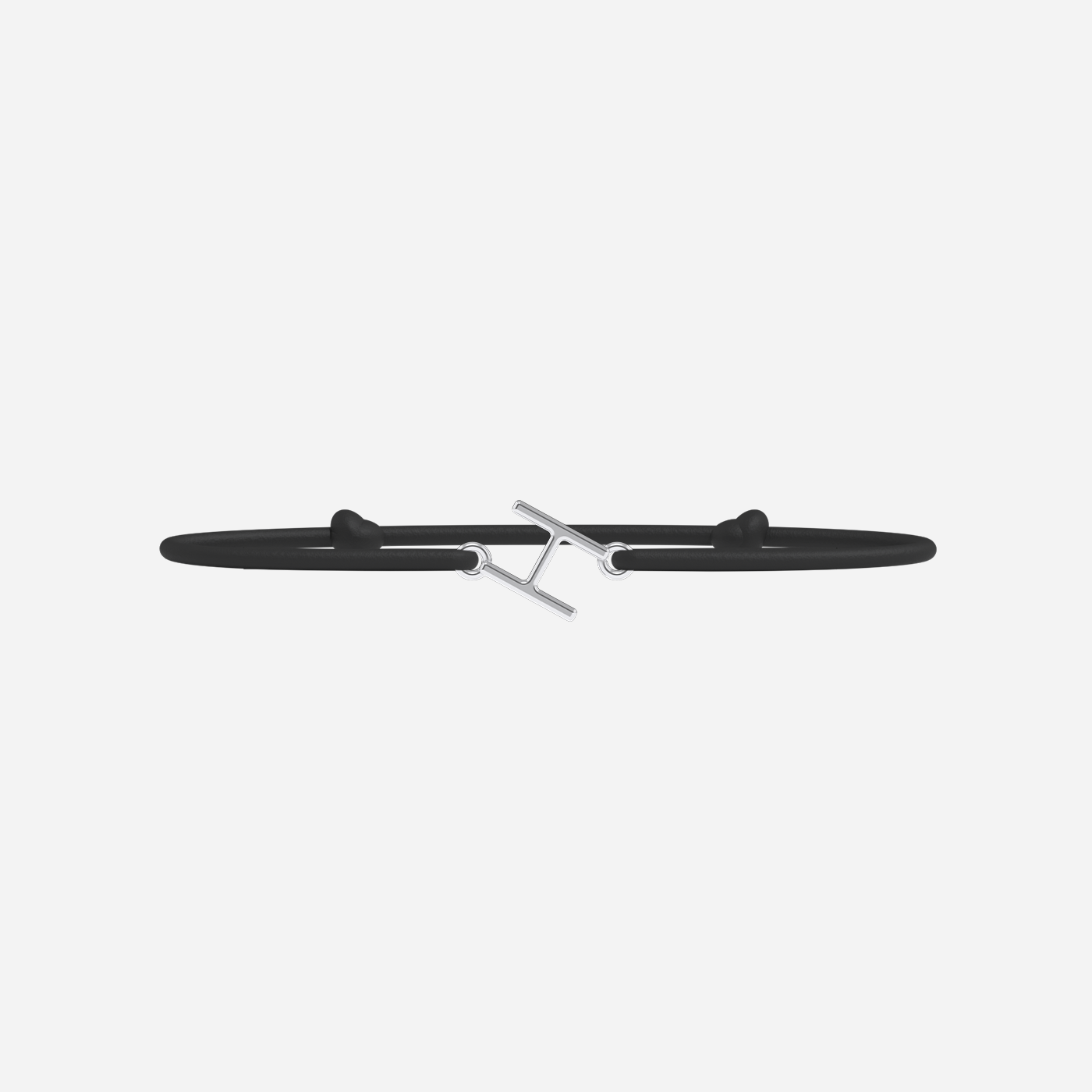 Pulsera H - Baño de Plata - Negro