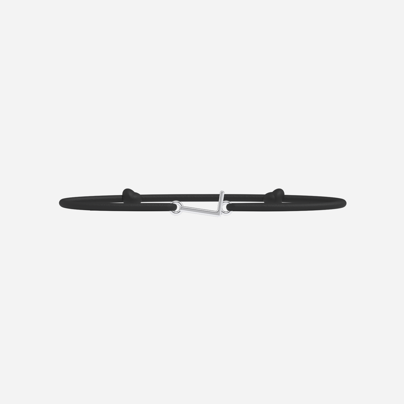 Pulsera L - Bañada en Plata - Negro