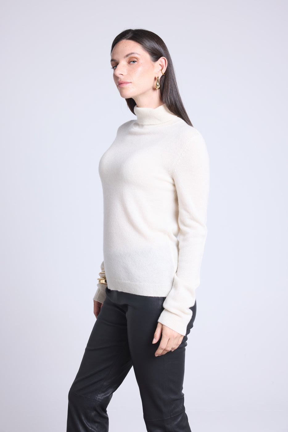 Maglione Collo Alto Iris - Bianco - Donna - 100% Cashmere