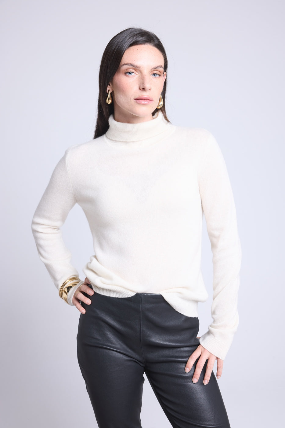 Maglione Collo Alto Iris - Bianco - Donna - 100% Cashmere