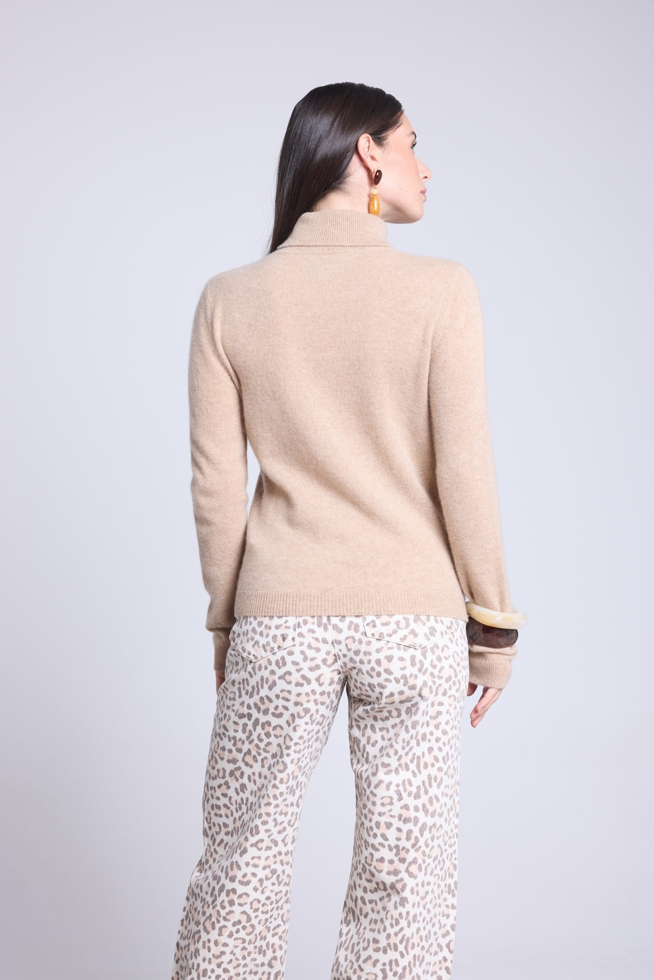 Maglione Collo Alto Iris - Beige Crema - Donna - 100% Cashmere