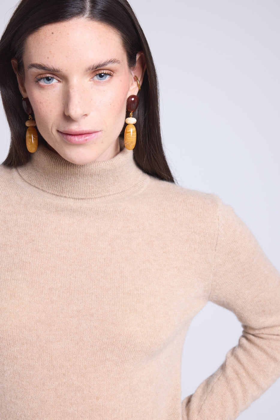 Maglione Collo Alto Iris - Beige Crema - Donna - 100% Cashmere