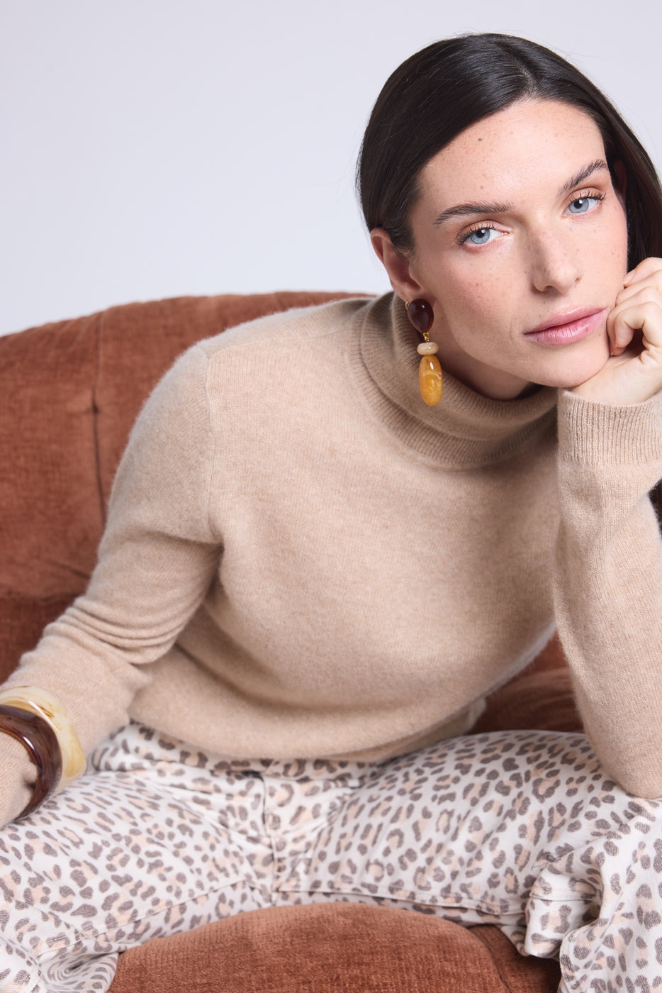 Maglione Collo Alto Iris - Beige Crema - Donna - 100% Cashmere