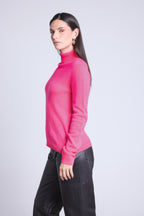 Iris Roll-Neck Jumper - Neon Pink - Women