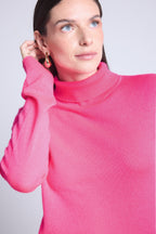 Iris Roll-Neck Jumper - Neon Pink - Women