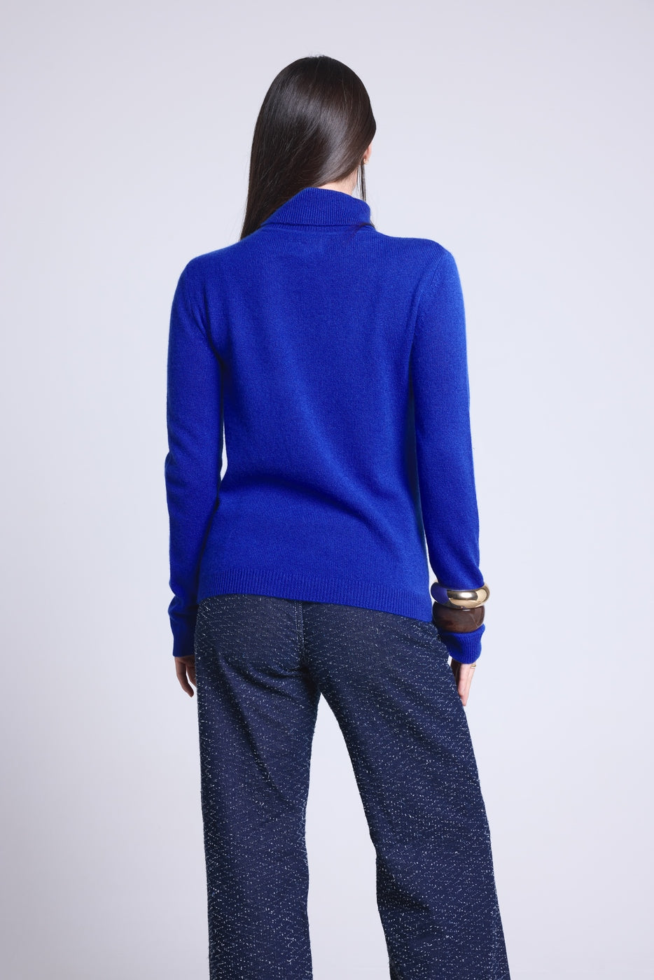 Pull Col Roule Iris - Bleu Roi - Femme - 100% Cachemire