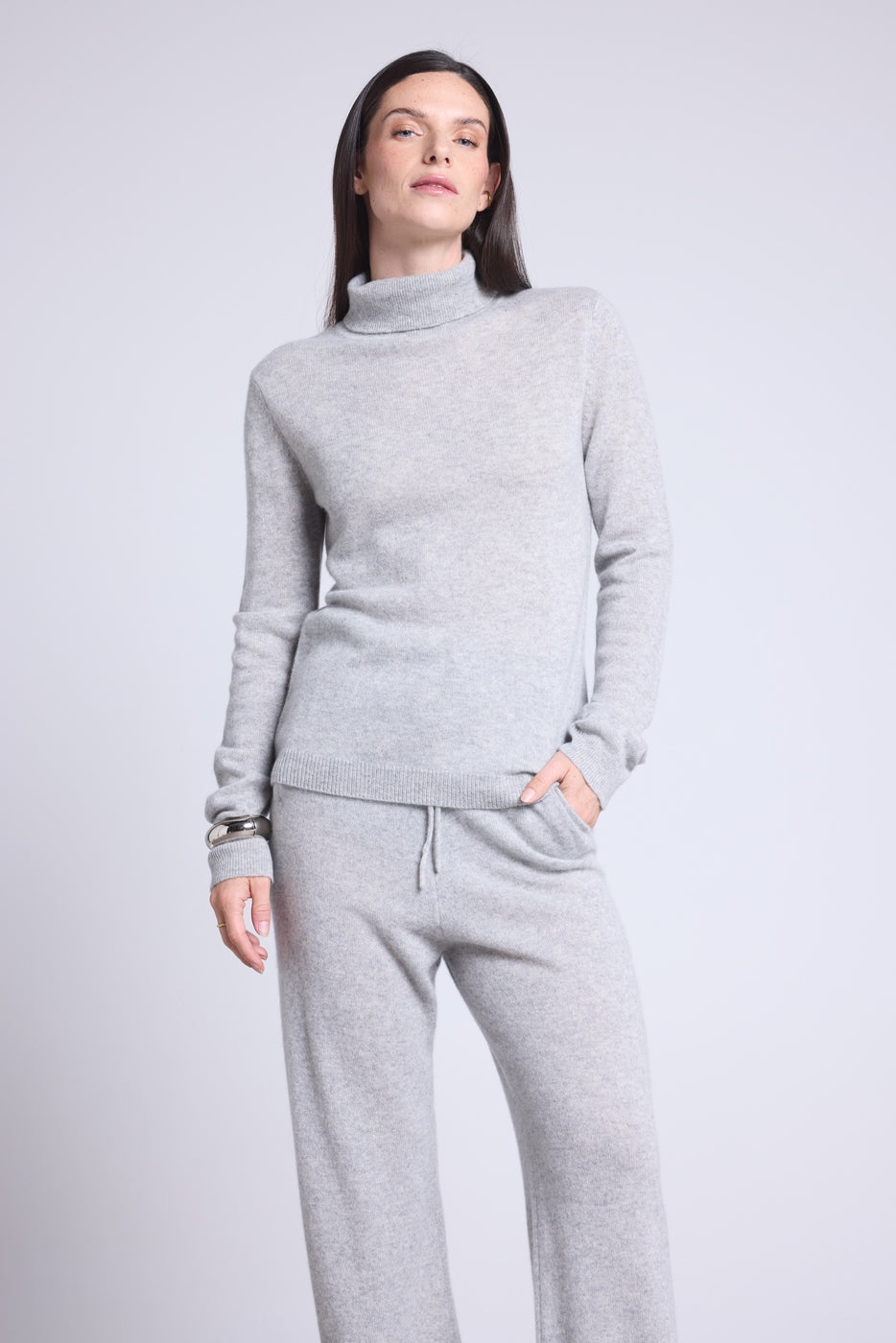 Golf Iris – Jasnoszary – Damski – 100% kaszmir