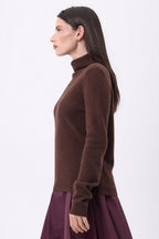 Maglione a collo alto Iris - Marrone cioccolato - Donna - 100% cashmere