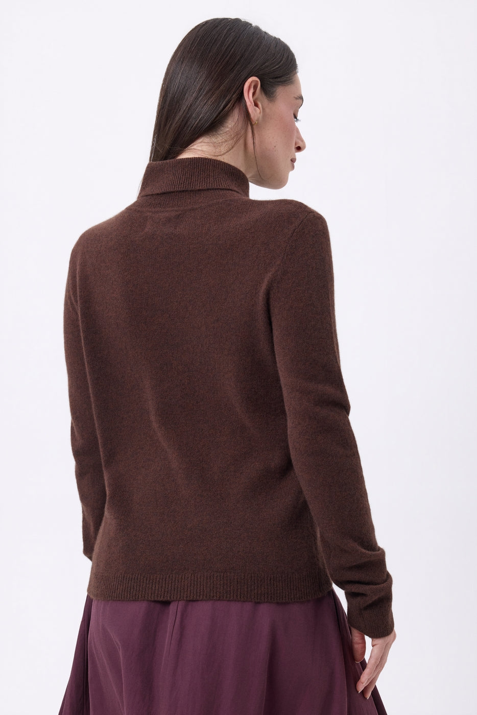 Maglione a collo alto Iris - Marrone cioccolato - Donna - 100% cashmere