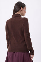 Maglione a collo alto Iris - Marrone cioccolato - Donna - 100% cashmere