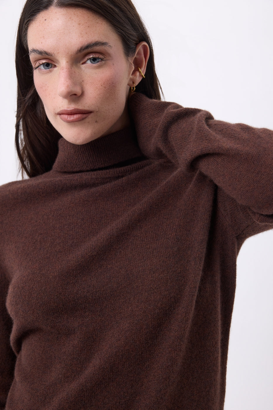 Maglione a collo alto Iris - Marrone cioccolato - Donna - 100% cashmere