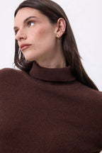 Maglione a collo alto Iris - Marrone cioccolato - Donna - 100% cashmere