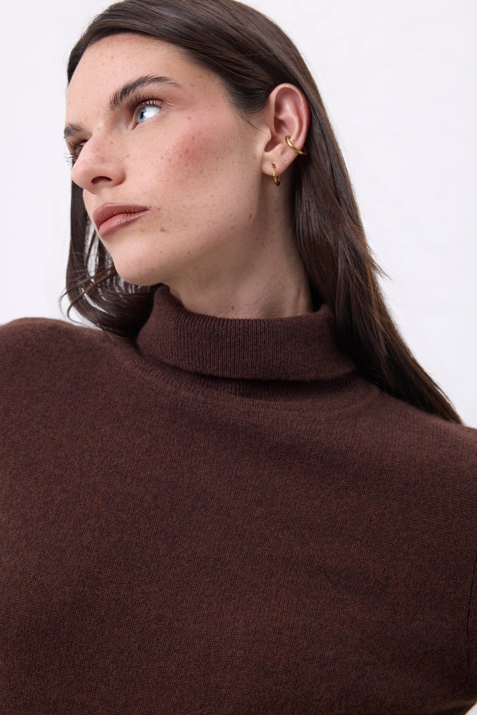 Maglione a collo alto Iris - Marrone cioccolato - Donna - 100% cashmere