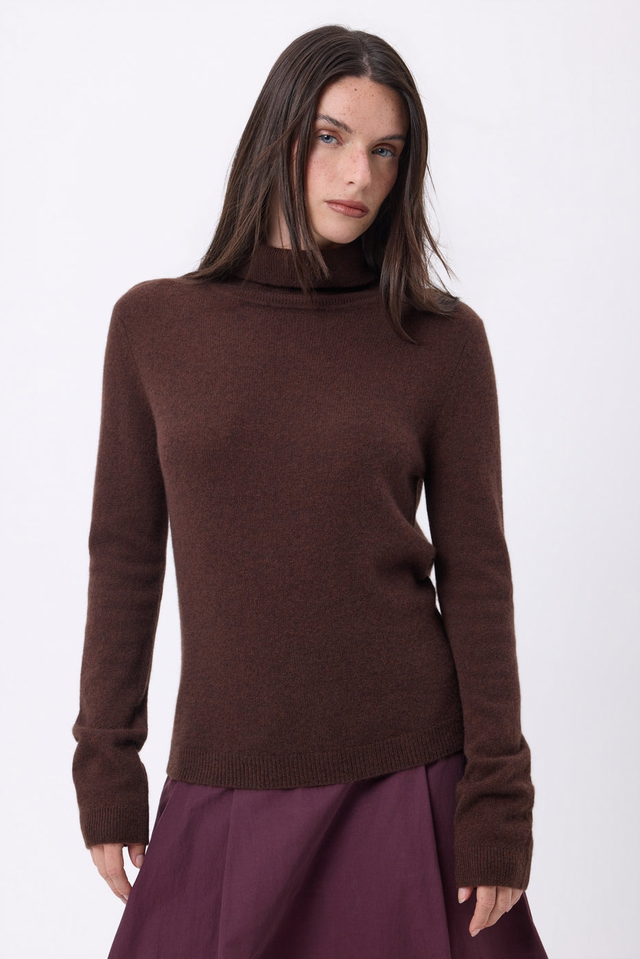 Maglione a collo alto Iris - Marrone cioccolato - Donna - 100% cashmere