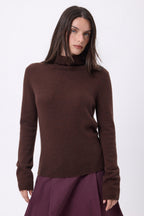 Maglione a collo alto Iris - Marrone cioccolato - Donna - 100% cashmere