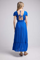 Robe Long Manches Courtes - Bleu