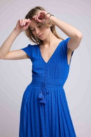 Robe Long Manches Courtes - Bleu