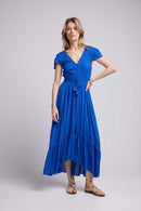 Robe Long Manches Courtes - Bleu