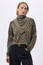 Chusta bandana trójkątna gładka Bandana Irma - Vert Khaki - Kobieta