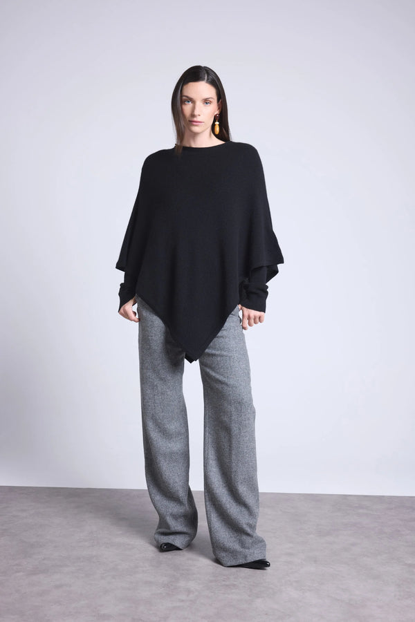 Cape Poncho Isadora - Noir - Femme - 100% Cachemire