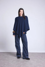 Cape Poncho Isadora - Bleu Marine - Femme - 100% Cachemire