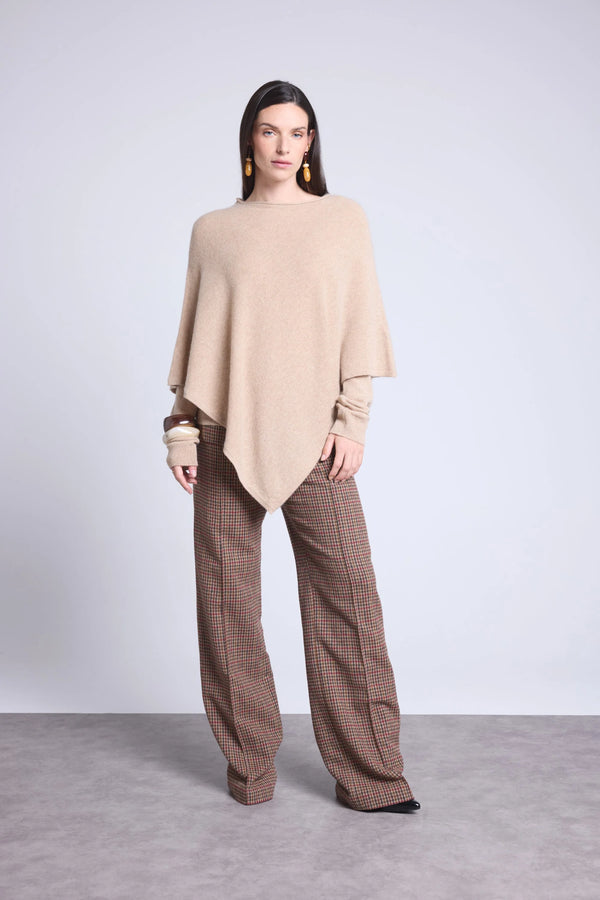 Cape Poncho Isadora - Beige Creme - Femme - 100% Cachemire