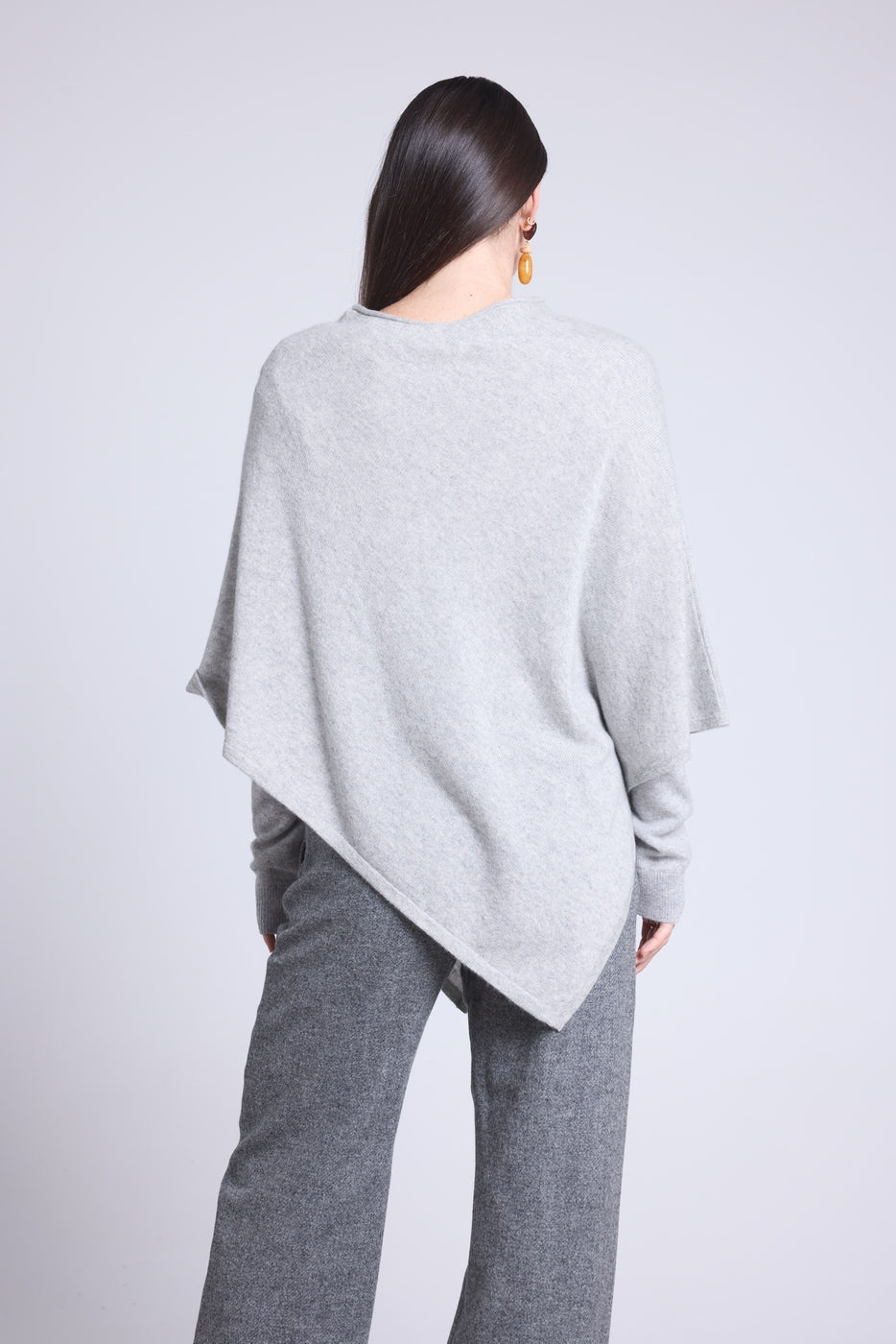Cape Poncho Isadora - Gris Clair - Femme - 100% Cachemire
