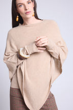 Cape Poncho Isadora - Beige Creme - Femme - 100% Cachemire