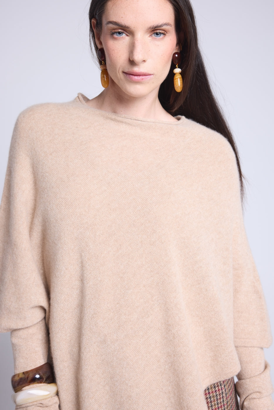 Cape Poncho Isadora - Beige Creme - Femme - 100% Cachemire