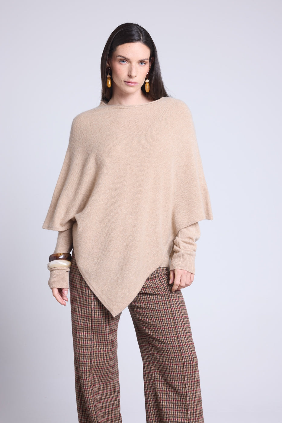 Cape Poncho Isadora - Beige Creme - Femme - 100% Cachemire