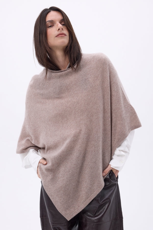 Cape Poncho Isadora - Noisette - Femme - 100% Cachemire