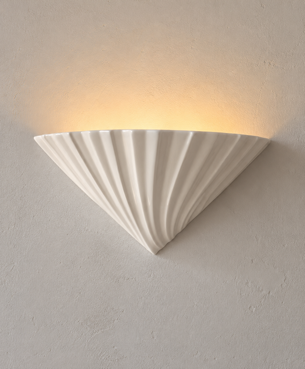 Applique Coquillage En Porcelaine/France 1970 - Blanc