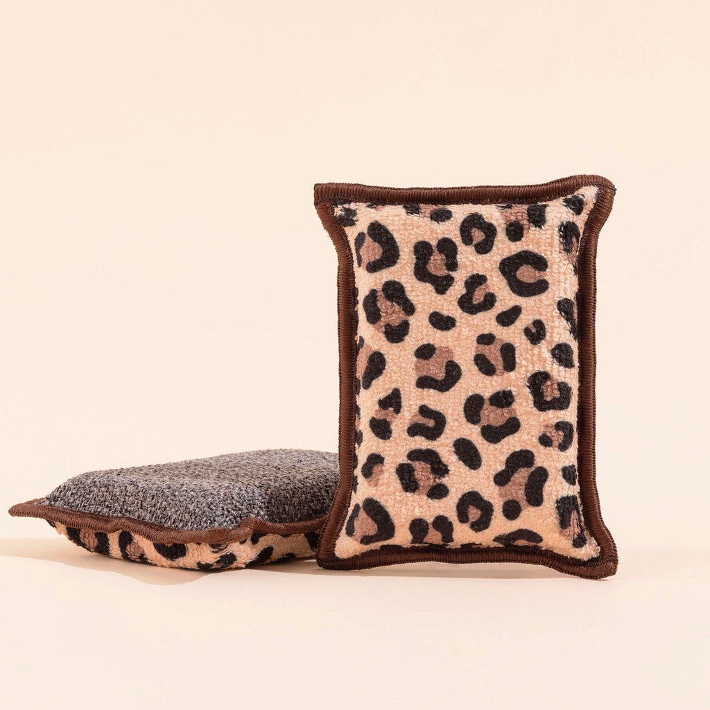 Nuevo - Esponjas Lavables 4 Leopardo