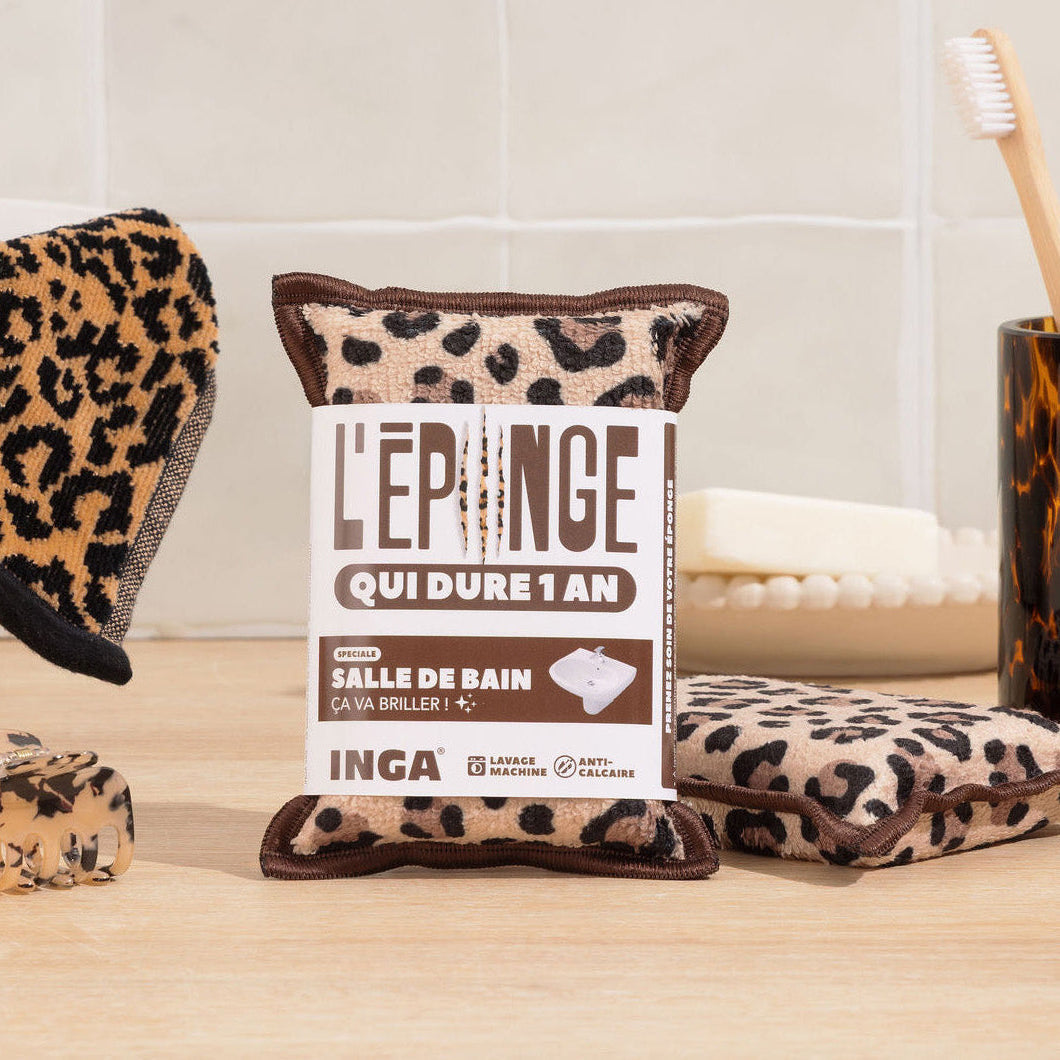 New - Leopard Bathroom Sponge Duo