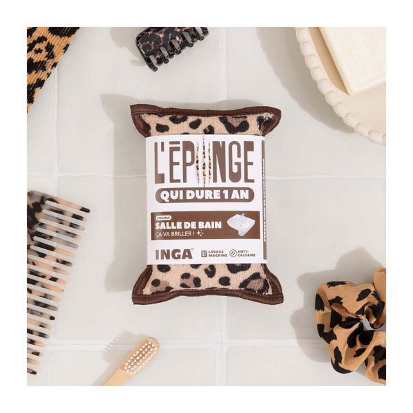 Nuevo - Dúo de esponjas de baño Leopard